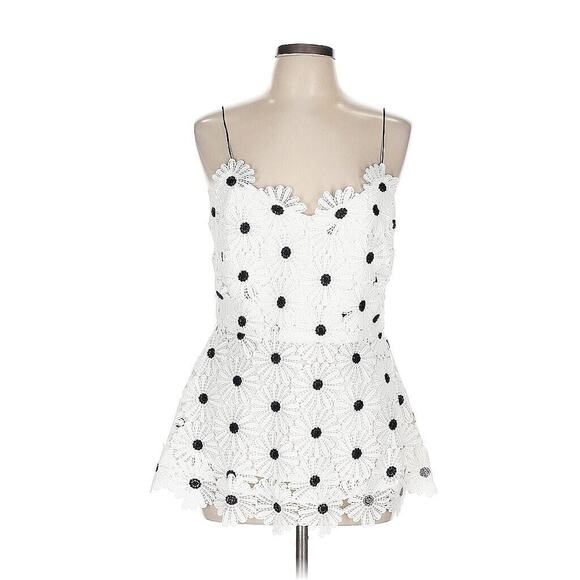 NWOT Pearl By Lela Rose White Daisy Lace Tank Top Cami 6 - Picture 1 of 5